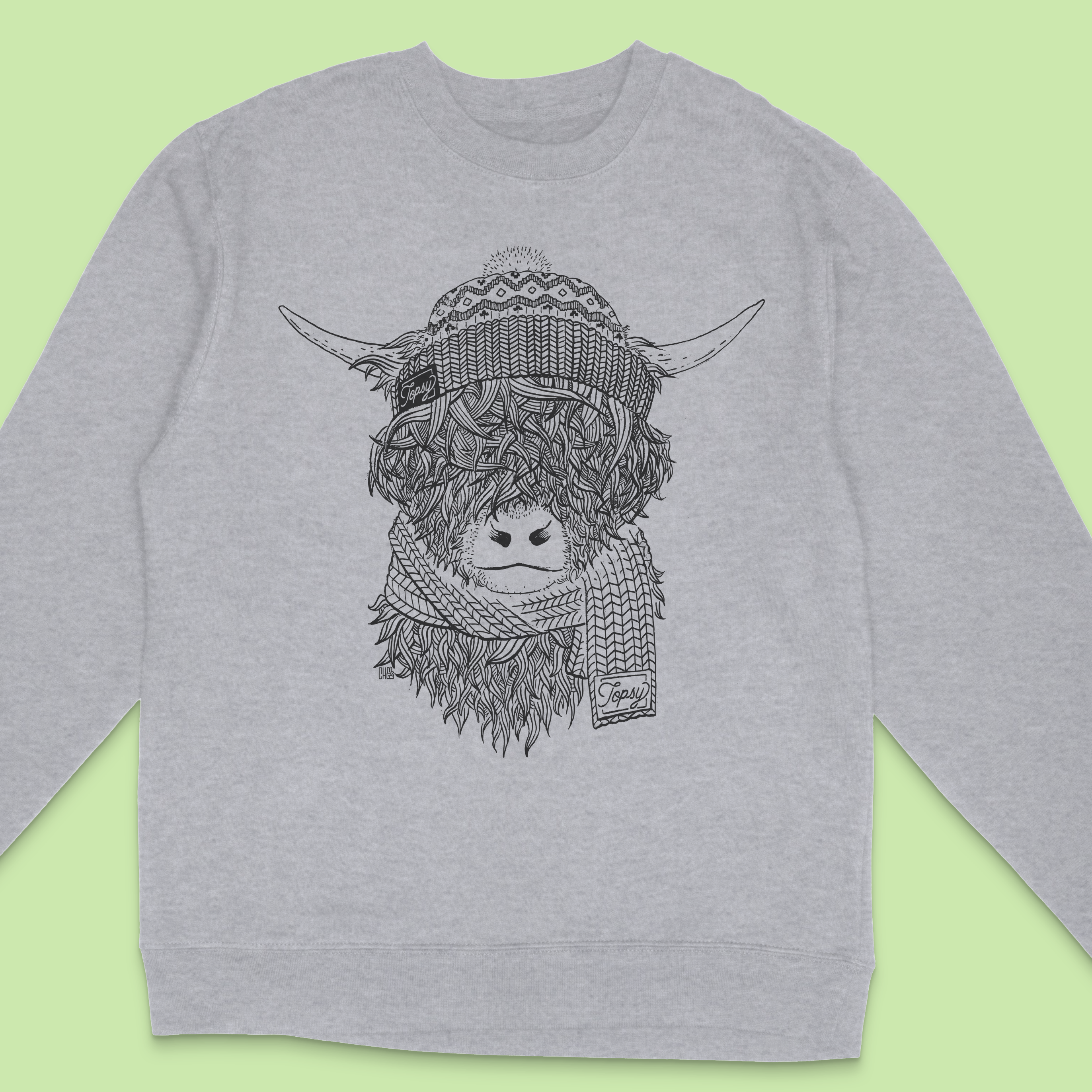 Highland Cow Crew Neck Fleece