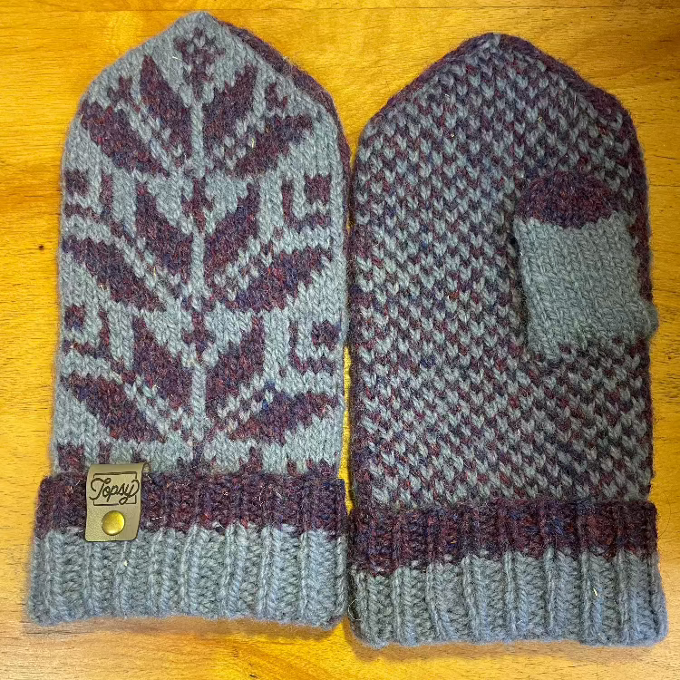 Topsy Farms' handmade wool mittens