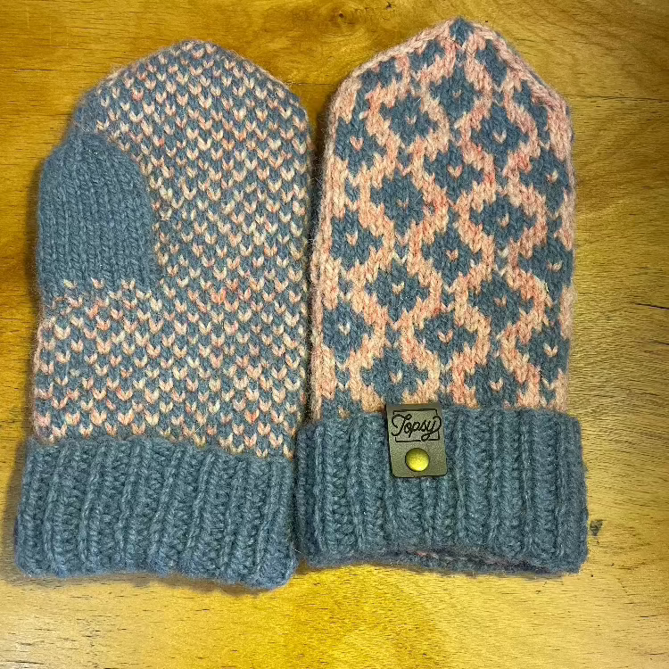 Topsy Farms' handmade wool mittens